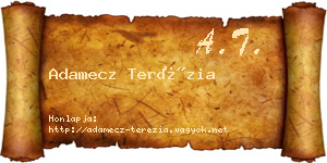 Adamecz Terézia névjegykártya