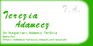 terezia adamecz business card
